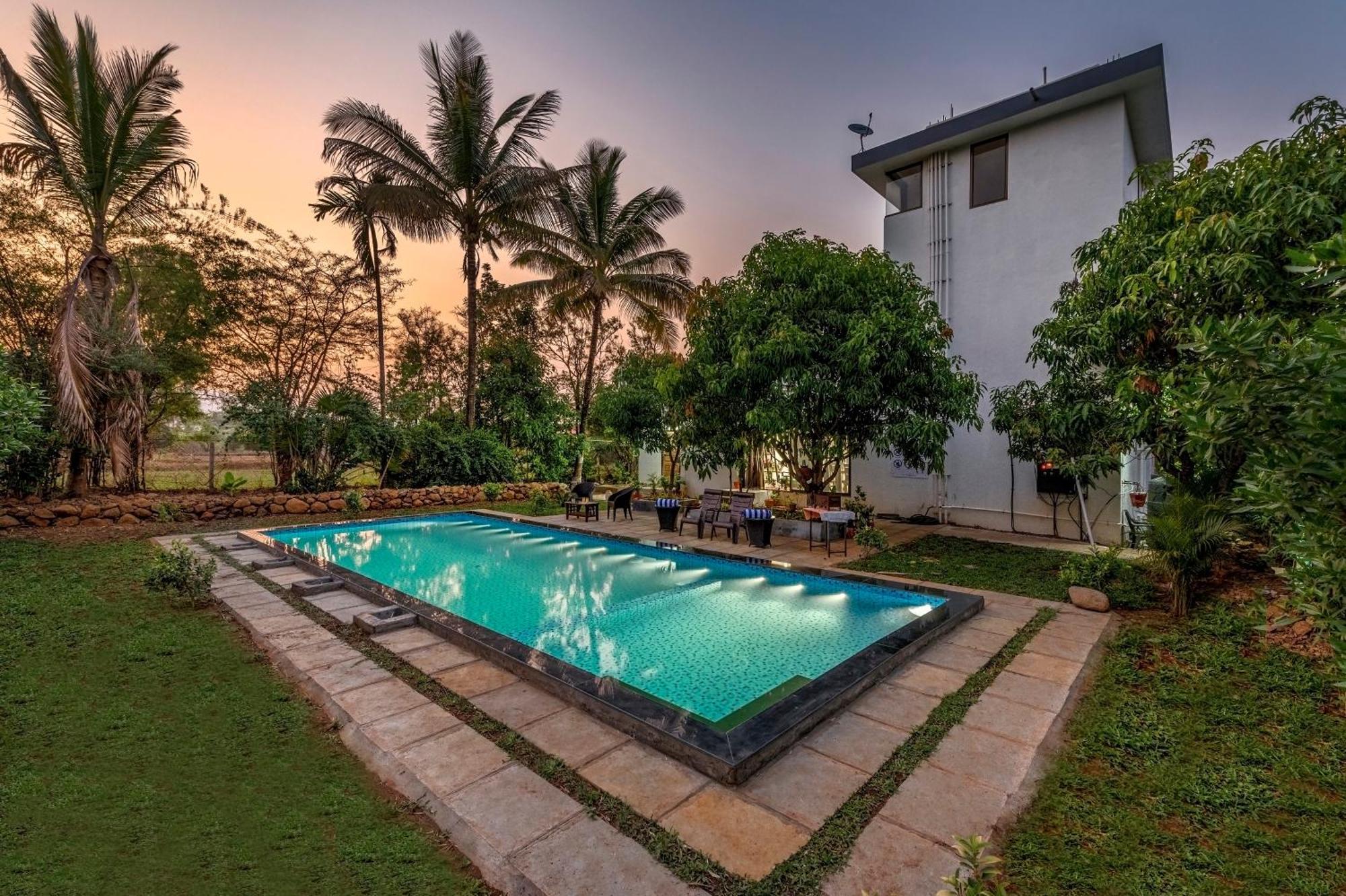 Saffronstays Lakeview Nivara - Farm Stay Villa With Private Pool Near Pune Ngoại thất bức ảnh